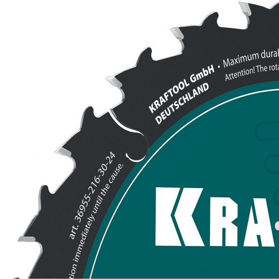 Большое фото товара - Диск пильный по дереву 24Т Slim wood cut 216х30x1.8мм KRAFTOOL 36955-216-30-24, 36955-216-30-24. Вариант №3