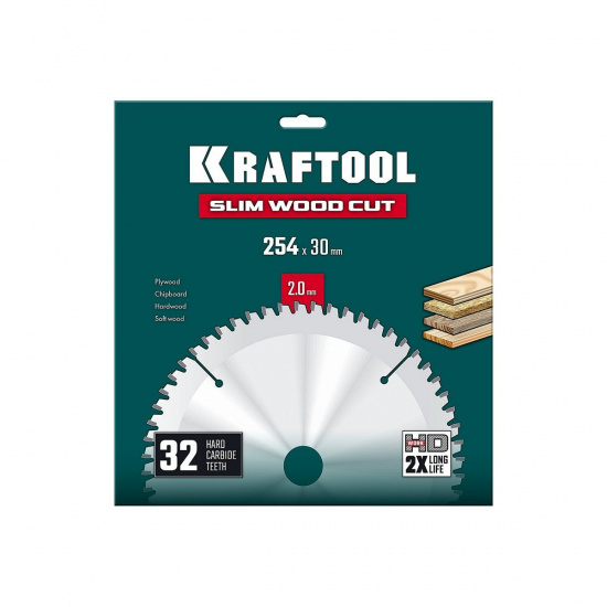 Большое фото товара - Диск пильный по дереву 32Т Slim wood cut 254х30x2.0мм KRAFTOOL 36955-254-30-32, 36955-254-30-32. Вариант №2