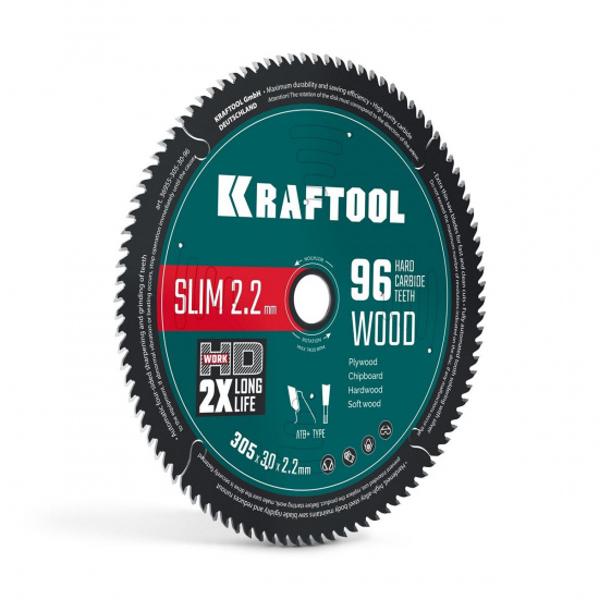 Большое фото товара - Диск пильный по дереву 96Т Slim wood cut 305х30x2.2мм KRAFTOOL 36955-305-30-96, 36955-305-30-96. Вариант №1