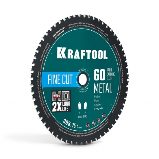 Большое фото товара - Диск пильный по металлу и стали 60Т Metal Cut 305х25.4мм KRAFTOOL 36954-305-25.4-60, 36954-305-25.4-60. Вариант №1