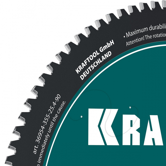Большое фото товара - Диск пильный по металлу и стали 90Т Metal Cut 355х25.4мм KRAFTOOL 36954-355-25.4-90, 36954-355-25.4-90. Вариант №3