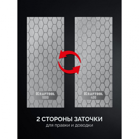 Большое фото товара - Пластина алмазная заточная двухсторонняя DIAMOND DOUBLE Р400/1000 KRAFTOOL 35711-400-1000, 35711-400-1000. Вариант №3