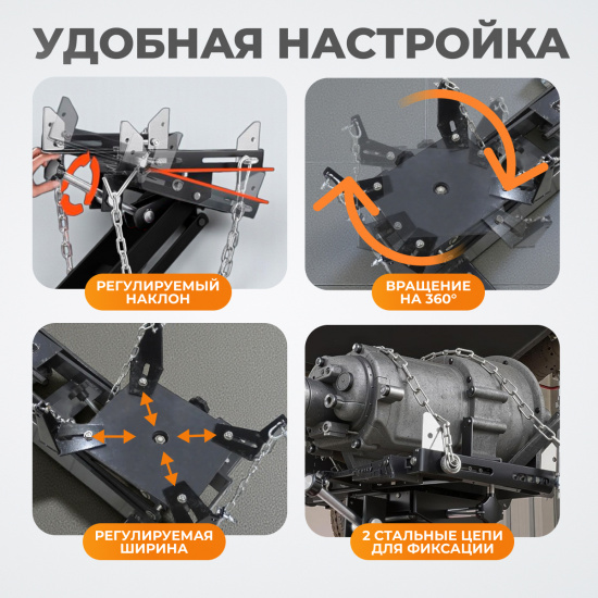 Большое фото товара - Трансмиссионный домкрат 1,5т WIEDERKRAFT WDK-81005, WDK-81005. Вариант №3