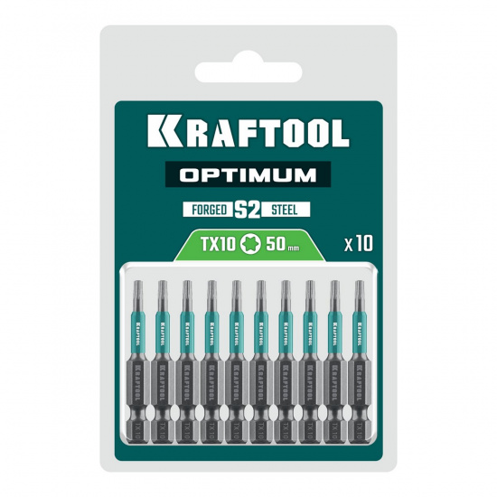 Большое фото товара - Биты 10шт 50мм OPTIMUM TX 10 KRAFTOOL 26126-10-50-10, 26126-10-50-10. Вариант №2