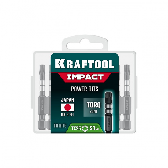 Большое фото товара - Ударные биты 10шт 50мм Impact TX 20 KRAFTOOL 26195-20-50-S10, 26195-20-50-S10. Вариант №2