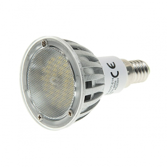 Большое фото товара - Лампа светодиодная E14 WW 48 SMD LED 3W=30W угол 120 75мм O50мм 170-240V MEGA LIGHTING LM-0177WW-E14, LM-0177WW-E14. Вариант №1