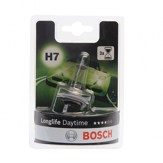 Большое фото товара - Автолампа H7 55 PX26d+10% LONGLIFE DAYTIME блистер 12V BOSCH B-1987301057бл, B-1987301057бл. Вариант №1