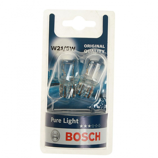 Большое фото товара - Автолампа P21/5W BAY15d блистер 2шт PURE LIGHT 12V BOSCH B-1987301079-2бл, B-1987301079-2бл. Вариант №1