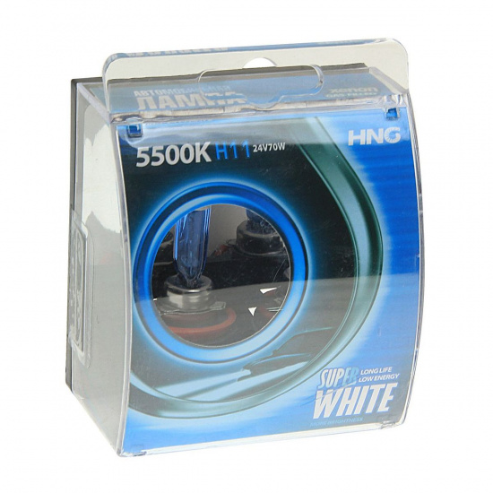 Большое фото товара - Автолампа H11 70 PGJ19-2 SUPER WHITE 5500K 2шт 24V HNG-24117SW2, HNG-24117SW2. Вариант №1