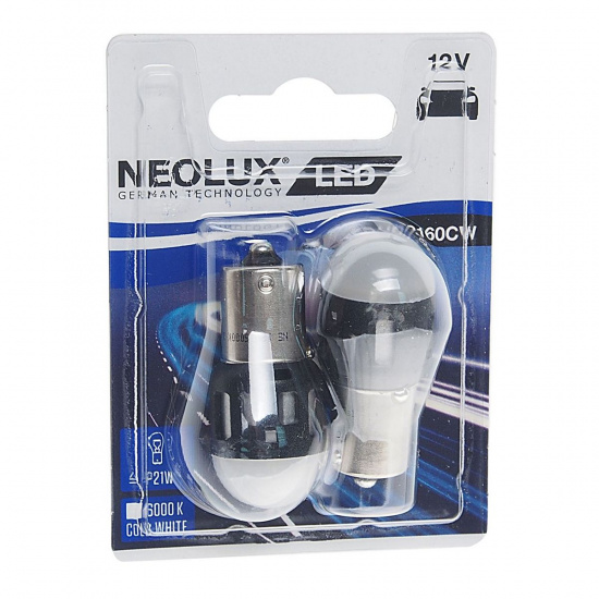 Большое фото товара - Автолампа P21W BA15S LED COLD WHITE 6000К блистер 2шт 12V NEOLUX NL-2160CW-2бл, NL-2160CW-2бл. Вариант №1
