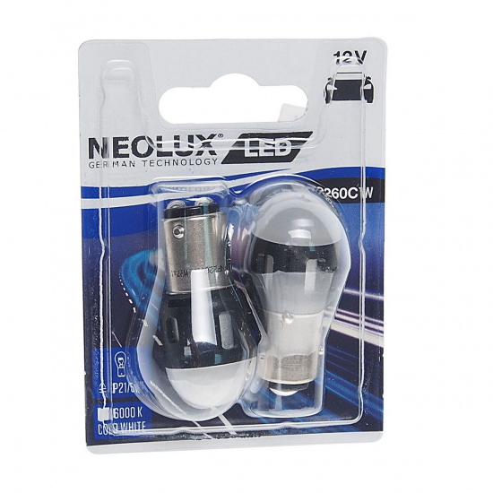Большое фото товара - Автолампа P21/5W BAY15D LED COLD WHITE 6000К блистер 2шт 12V NEOLUX NL-2260CW-2бл, NL-2260CW-2бл. Вариант №1