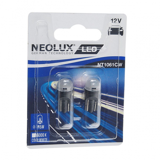 Большое фото товара - Автолампа W5W W2.1*9.5D LED COLD WHITE 6000К блистер 2шт 12V NEOLUX NL-1061CW-2бл, NL-1061CW-2бл. Вариант №1