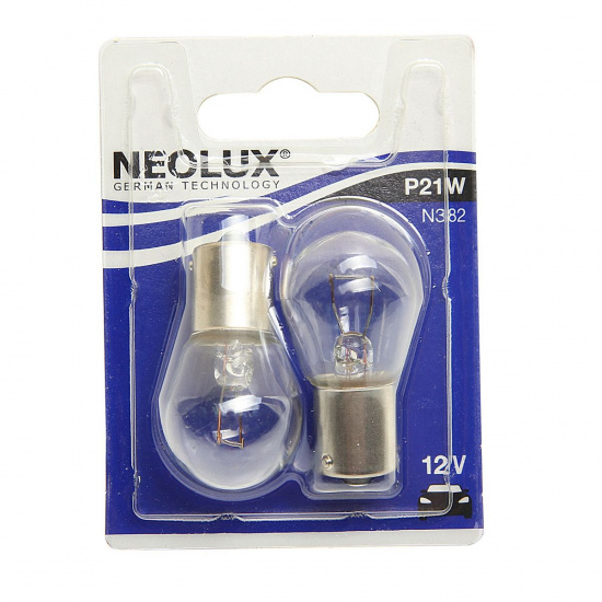 Большое фото товара - Автолампа P21W BA15s блистер 2шт 12V NEOLUX N382-02B, N382-02B. Вариант №1