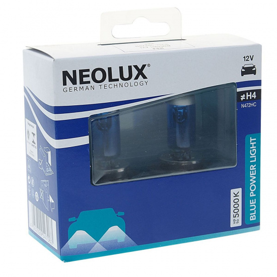 Большое фото товара - Автолампа H4 100/90 P43t BLUE POWER LIGHT 5000K бокс 2шт 12V NEOLUX N472HC-2SCB, N472HC-2SCB. Вариант №1