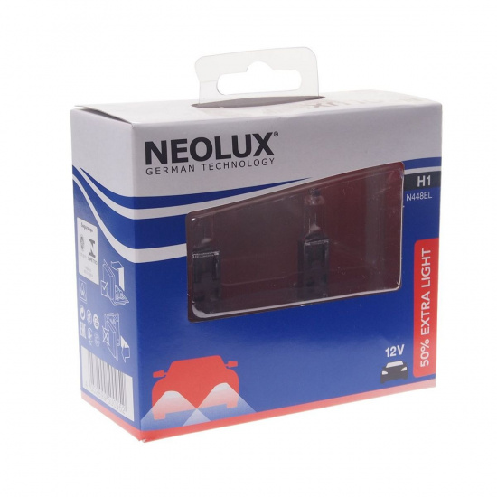Большое фото товара - Автолампа H1 55 P14.5s+50% EXTRA LIGHT бокс 2шт 12V NEOLUX N448EL-2SCB, N448EL-2SCB. Вариант №1