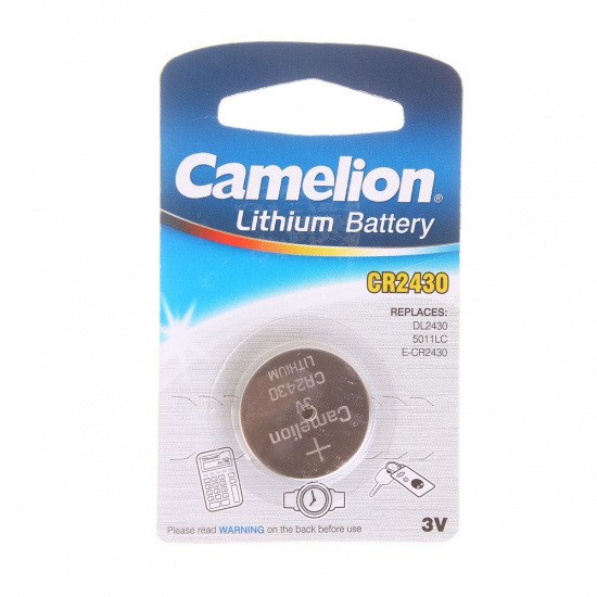 Большое фото товара - Элемент питания CR2430-BL1 LITHIUM таблетка автобрелки 3V CAMELION С-CR2430бл, С-CR2430бл. Вариант №1