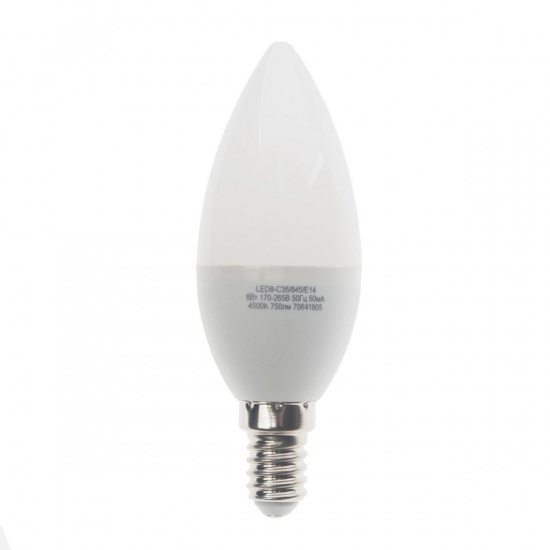 Большое фото товара - Лампа светодиодная E14 С35 8W холодный свет CAMELION C-LED8-C35/845/E14, C-LED8-C35/845/E14. Вариант №1