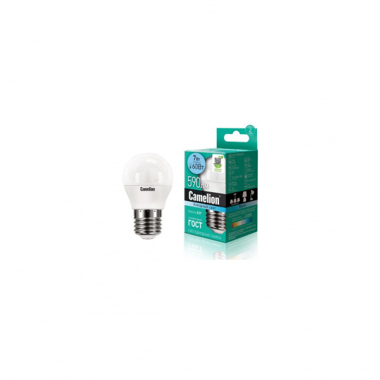 Большое фото товара - Лампа светодиодная E27 G45 7W холодный свет CAMELION C-LED7-G45/845/E27, C-LED7-G45/845/E27. Вариант №1