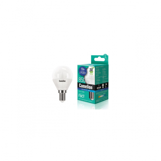 Большое фото товара - Лампа светодиодная E14 G45 10W дневной свет CAMELION C-LED10-G45/865/E14, C-LED10-G45/865/E14. Вариант №1