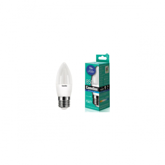 Большое фото товара - Лампа светодиодная E27 C35 10W дневной свет CAMELION C-LED10-C35/865/E27, C-LED10-C35/865/E27. Вариант №1