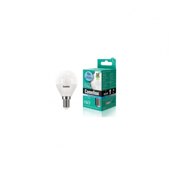 Большое фото товара - Лампа светодиодная E14 G45 10W холодный свет CAMELION C-LED10-G45/845/E14, C-LED10-G45/845/E14. Вариант №1