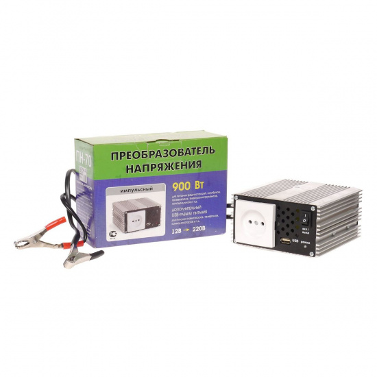 Большое фото товара - Преобразователь напряжения инвертор на 220V 900W USB 12V ВЫМПЕЛ ПН-70, ПН-70. Вариант №1