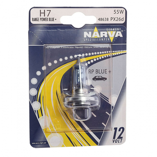 Большое фото товара - Автолампа H7 55 PX26d+50% RANGE POWER BLUE блистер 12V NARVA 486384000, 486384000. Вариант №1