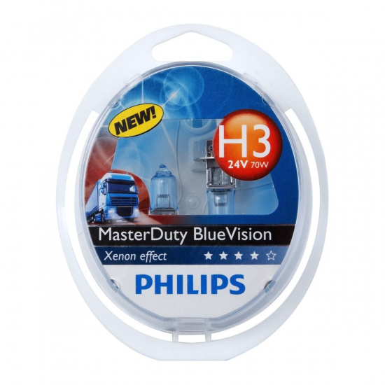 Большое фото товара - Автолампа H3 70 PK22s MasterDuty BlueVision 2шт 24V PHILIPS 13336MDBVS2, 13336MDBVS2. Вариант №1