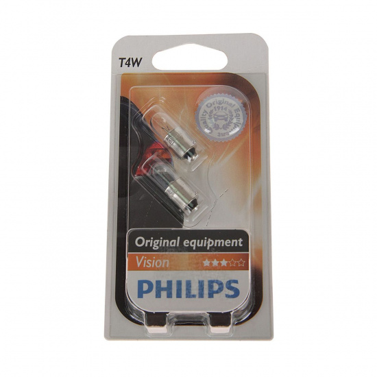 Большое фото товара - Автолампа T4W BA9s блистер 2шт 12V PHILIPS 12929B2, 12929B2. Вариант №1