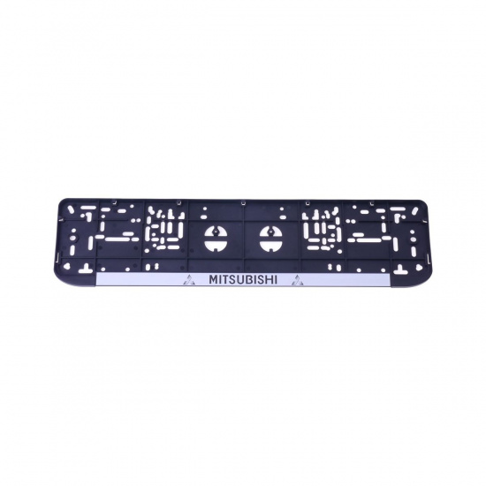 Большое фото товара - Рамка для номерного знака 113/2-MB BLACK с нижней защелкой и надписью MITSUBISHI АВТОСТОП AB-010M, AB-010M. Вариант №1