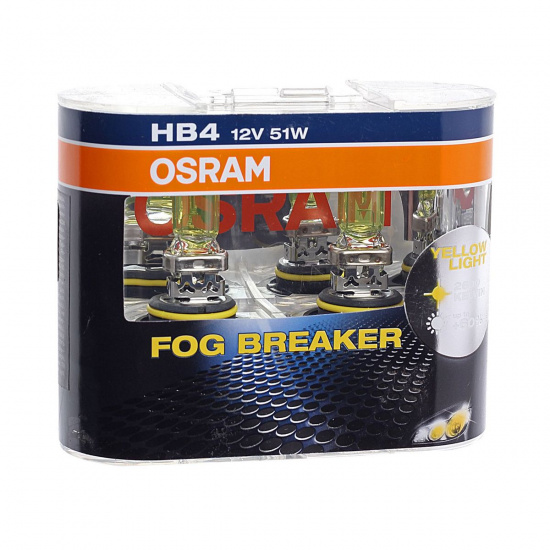 Большое фото товара - Автолампа HB4/9006 51 P22D FOG BREAKER 2600K евробокс,2шт 12V OSRAM 9006FBR-HCB, 9006FBR-HCB. Вариант №1