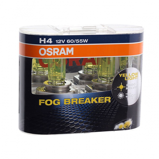 Большое фото товара - Автолампа H4 60/55 P43t FOG BREAKER 2600K евробокс,2шт 12V OSRAM 62193FBR-HCB, 62193FBR-HCB. Вариант №1