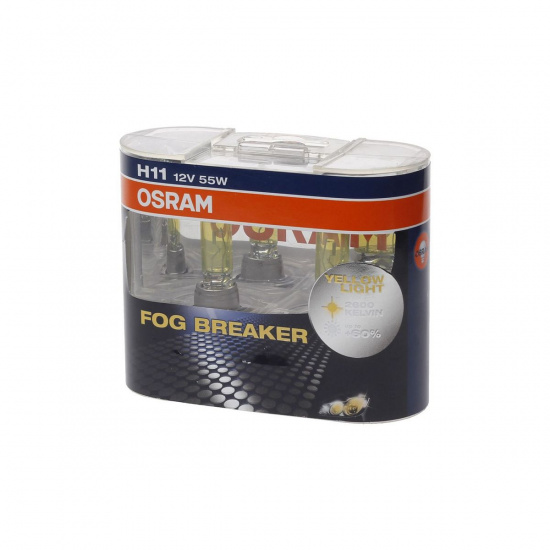 Большое фото товара - Автолампа H11 55 PGJ19-2+60% FOG BREAKER 2600К евробокс,2шт 12V OSRAM 62211FBR-HCB, 62211FBR-HCB. Вариант №1