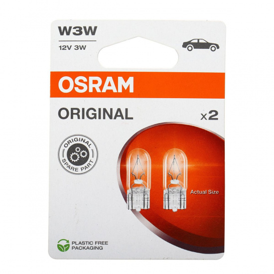 Большое фото товара - Автолампа W3W W2.1*9.5d 2шт 12V OSRAM 2821-2BL, 2821-2BL. Вариант №1