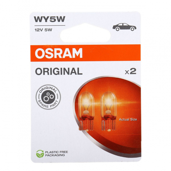 Большое фото товара - Автолампа WY5W W2.1*9.5d YELLOW 2шт 12V OSRAM 2827NA-2BL, 2827NA-2BL. Вариант №1