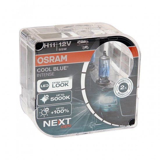 Большое фото товара - Автолампа H11 55 PGJ19-2+100% COOL BLUE INTENSE NextGen евробокс 2шт до 5000K 12V OSRAM 64211CBN-HCB, 64211CBN-HCB. Вариант №1