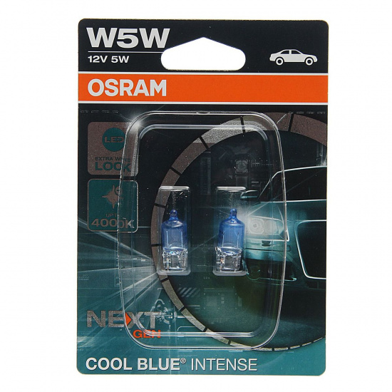 Большое фото товара - Автолампа W5W W2.1*9.5d COOL BLUE INTENSE NextGen блистер 2шт до 4000K 12V OSRAM 2825CBN-02B, 2825CBN-02B. Вариант №1