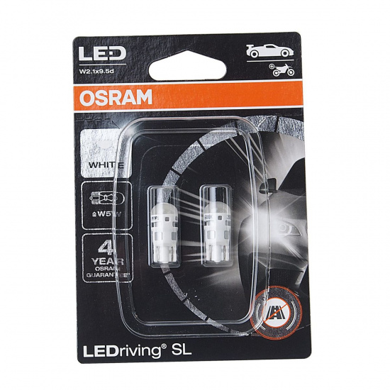 Большое фото товара - Автолампа W5W W2.1x9.5d LED блистер 2шт 6000К 12V OSRAM 2825DWP-2BL, 2825DWP-2BL. Вариант №1