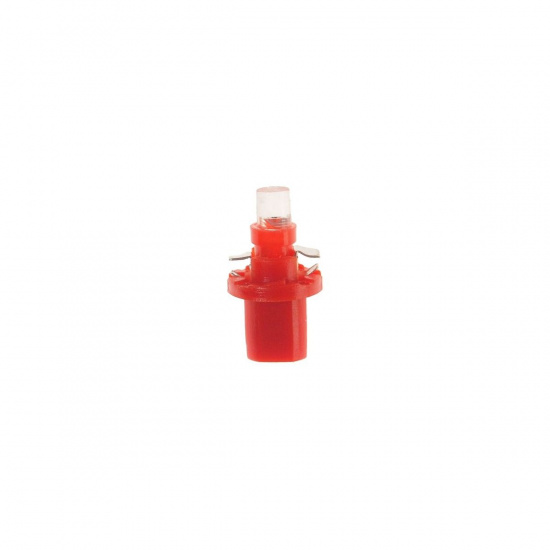Большое фото товара - Автолампа T5 W2*4.6d с патроном B8.5d 1 LED CONE RED 4лм 12V MEGAPOWER M-50212R, M-50212R. Вариант №1