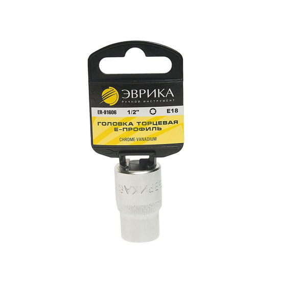 Большое фото товара - Головка торцевая Е18 1/2 TORX L=40мм с держателем ЭВРИКА ER-91606H, ER-91606H. Вариант №1