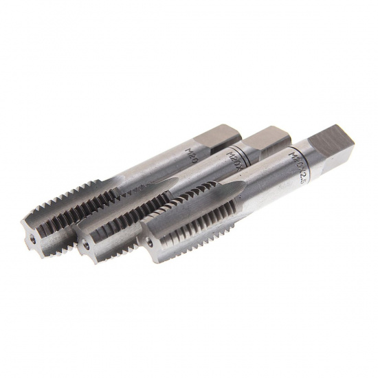 Большое фото товара - Метчик M20x2.5 3шт в пластиковом футляре ROCKFORCE RF-TAP20x2.5, RF-TAP20x2.5. Вариант №1