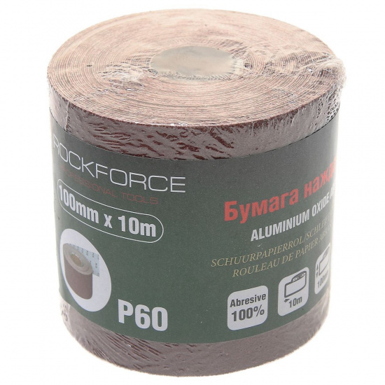 Большое фото товара - Бумага наждачная 100ммх10м в рулоне P60 ROCKFORCE RF-SR460A, RF-SR460A. Вариант №1