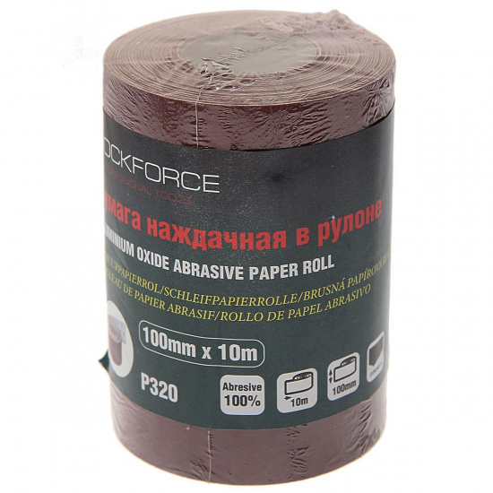 Большое фото товара - Бумага наждачная 100ммх10м в рулоне P320 ROCKFORCE RF-SR4320A, RF-SR4320A. Вариант №1