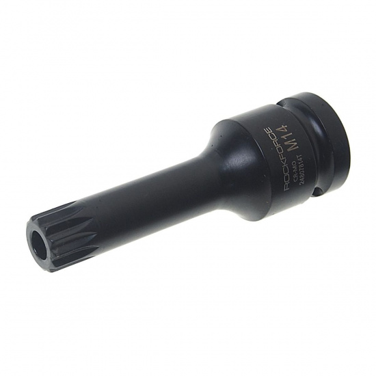 Большое фото товара - Головка-бита SPLINE глубокая ударная 1/2 M14 с отверстием ROCKFORCE RF-24807814T, RF-24807814T. Вариант №1