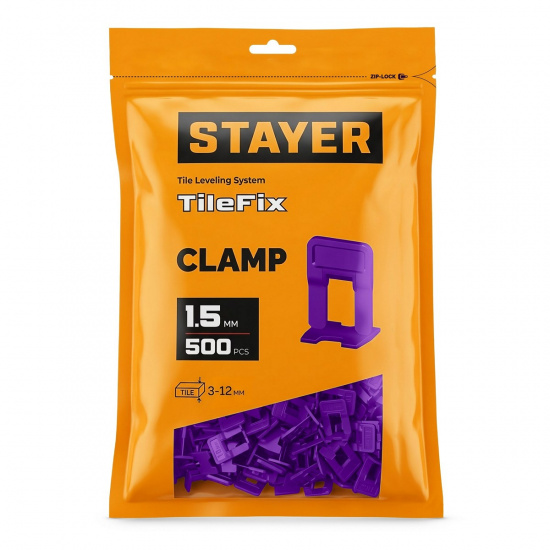 Большое фото товара - Система выравнивания плитки ворота 500шт 5мм 1 СВП TileFix STAYER 33846-500, 33846-500. Вариант №5