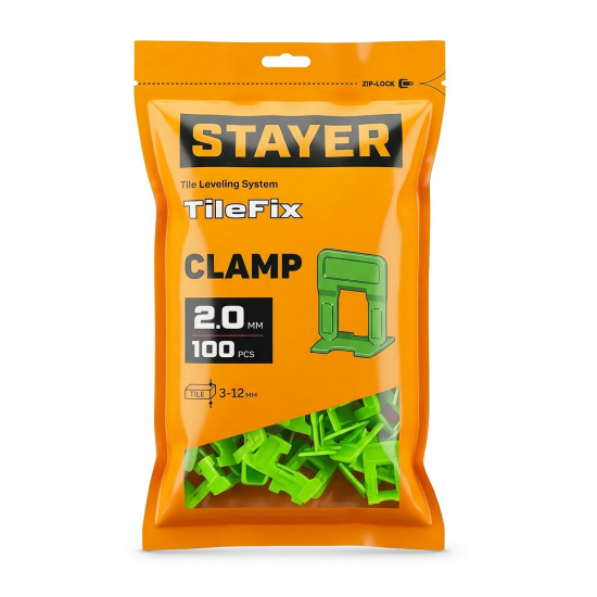 Большое фото товара - Система выравнивания плитки ворота 100шт 0мм 2 СВП TileFix STAYER 33847-100, 33847-100. Вариант №5